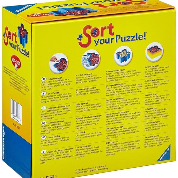 New sealed Ravensburger- Sort Your Puzzle for 300-1000 Piece Stacking Tray Set - Picture 2 of 10